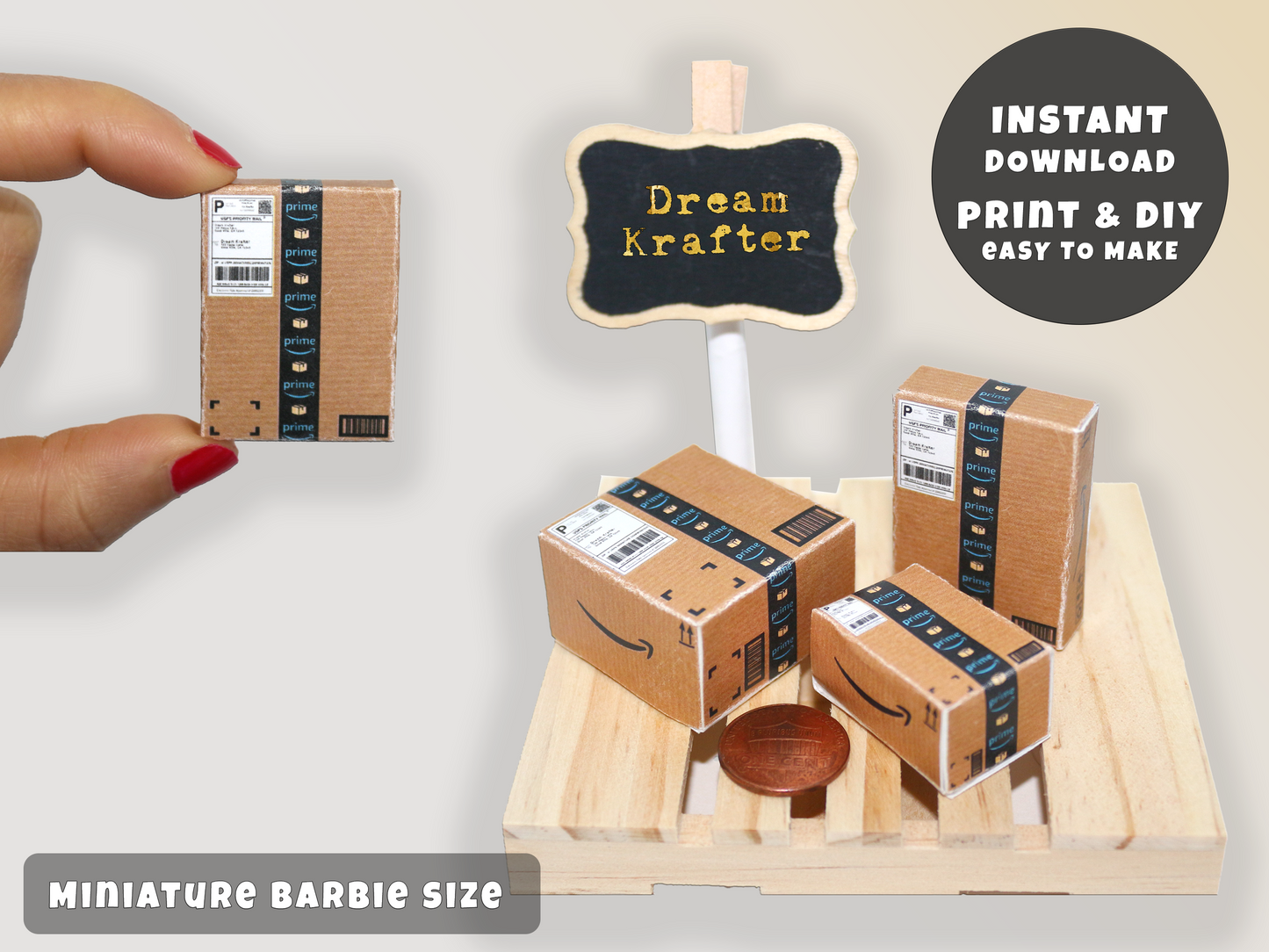 Mini Amazon BOX Printable (1:6, 1:12)