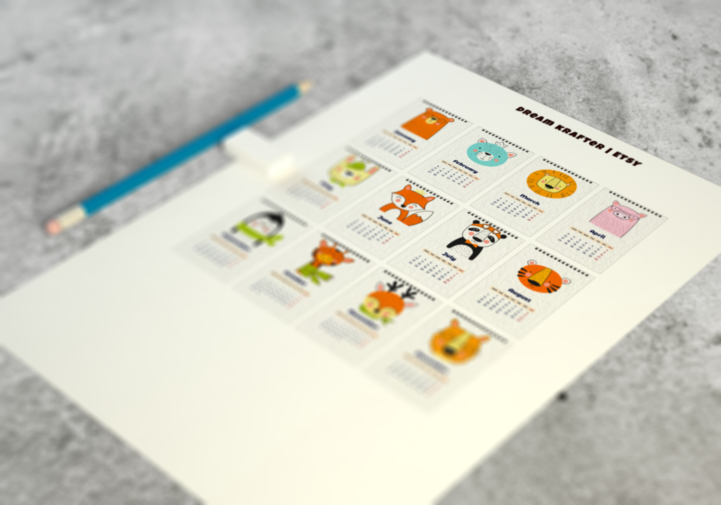 Mini 2023 Kid's Calendar Printable (1:6)