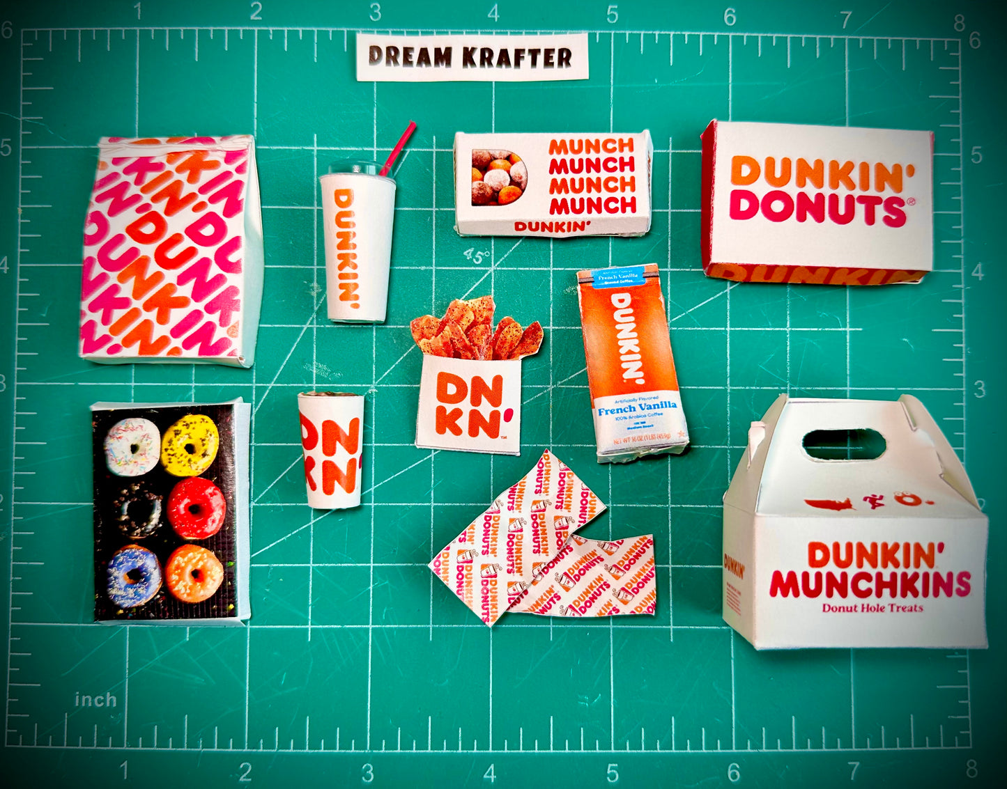 Mini DUNKIN DONUTS Printable (1:6, 1:12)