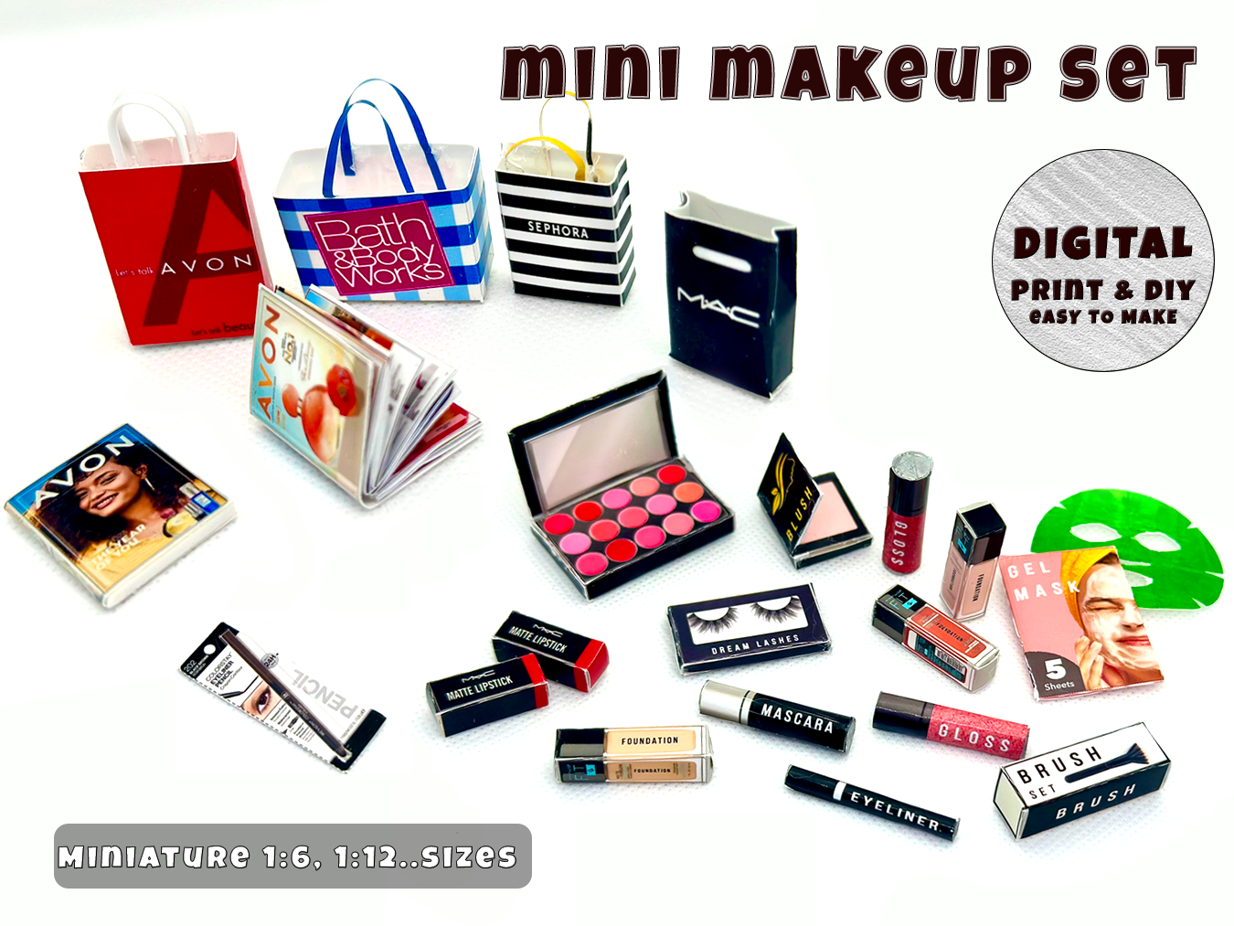 Mini Beauty Set Printable (1:6, 1:12)