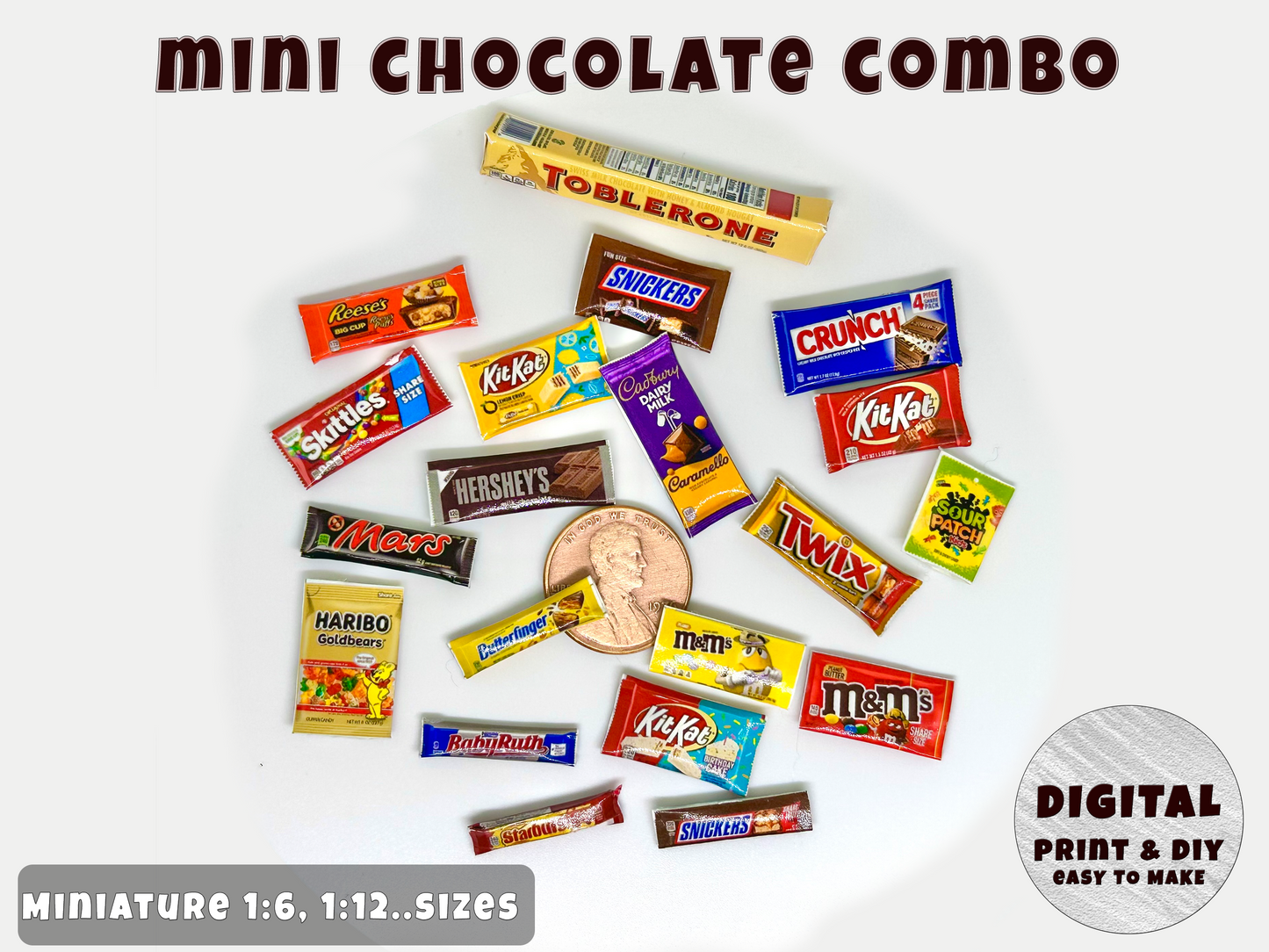 Mini Chocolate Printable (1:6, 1:12)