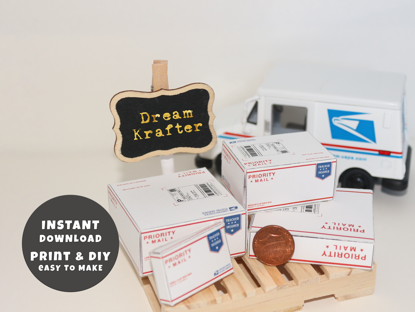 Mini USPS Boxes Printable (1:6, 1:12)
