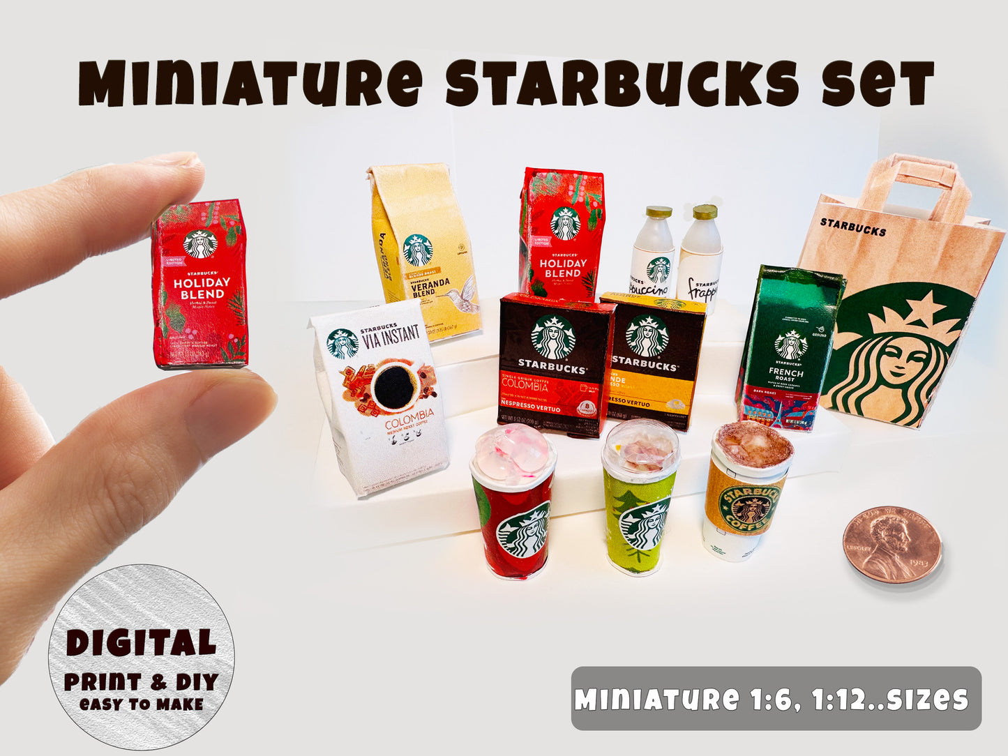 Mini STARBUCKS Coffee Printable (1:6, 1:12)
