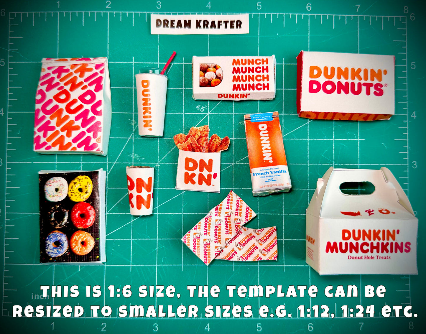 Mini DUNKIN DONUTS Printable (1:6, 1:12)