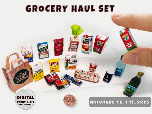 Mini Grocery Haul Printable (1:6, 1:12)