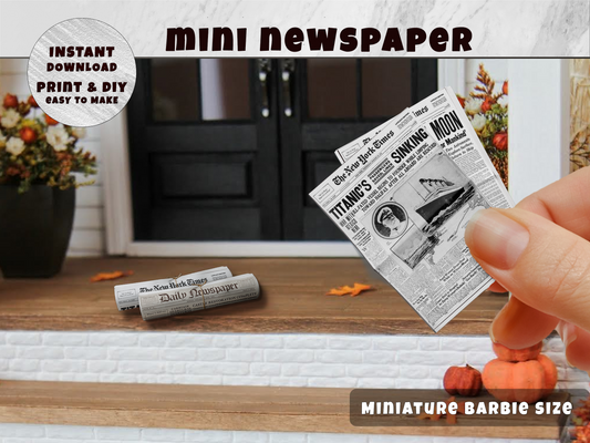 Mini Newspaper Printable (1:6, 1:12)