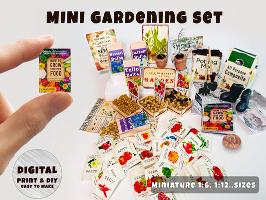 Mini Gardening Set Printable (1:3 Scale)